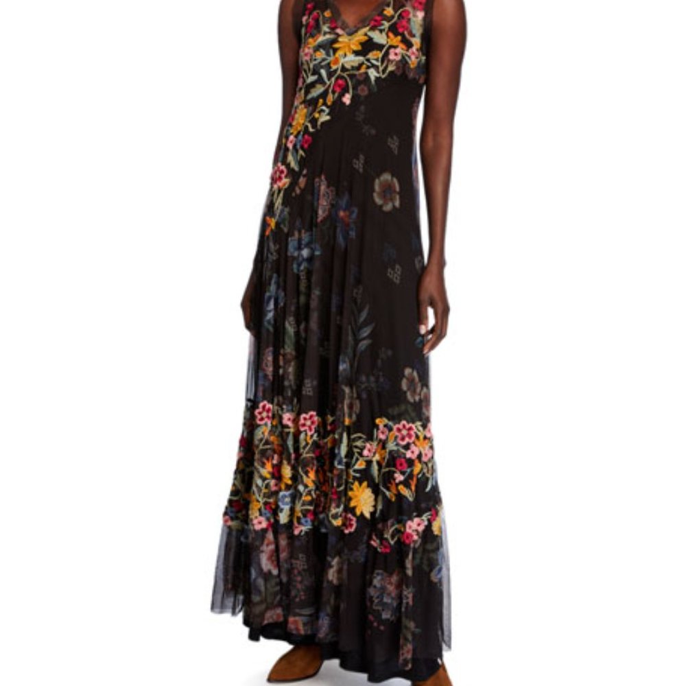 Johnny Was Rhioh Embroidered Maxi Dress - Size Small - Never Worn